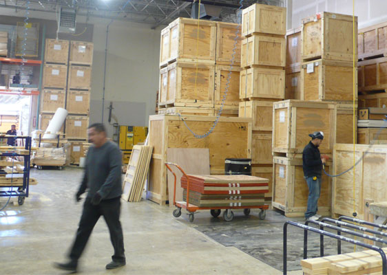 warehouse with crates